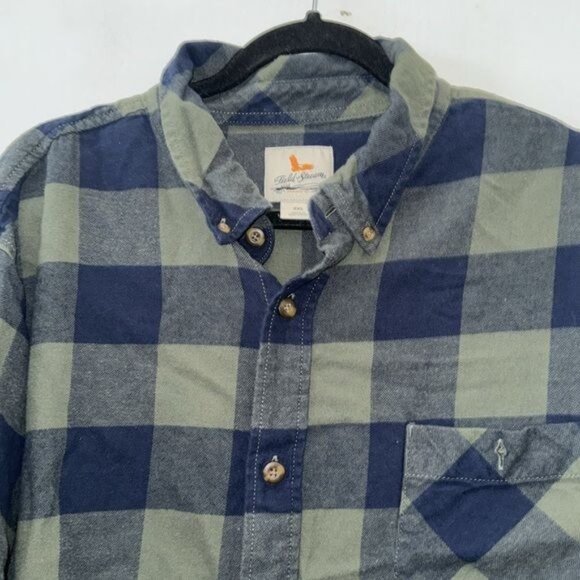 Field & Stream Mens 2XL Plaid Button-Up Long Sleeve Shirt Blue & Green - Picture 2 of 8